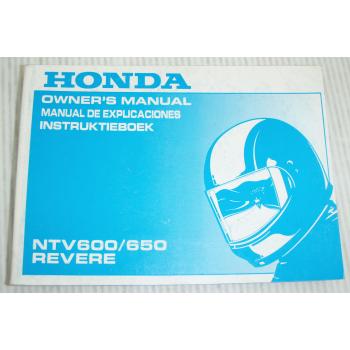 Honda NTV 600 650 Revere Instruktieboek Owners Manual Manual Explicaciones 1990