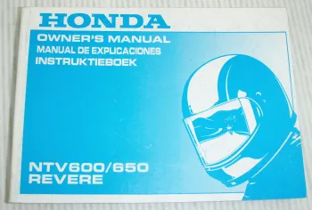 Honda NTV 600 650 Revere Instruktieboek Owners Manual Manual Explicaciones 1990