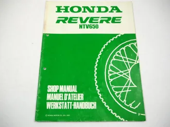 Honda NTV650 Revere RC33 Werkstatthandbuch Reparaturanleitung Nachtrag 1992
