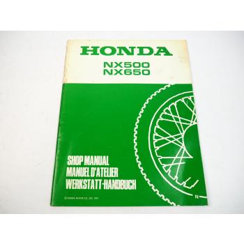 Honda NX650 L RD02 RD08 Werkstatthandbuch Reparaturanleitung Ergänzung 1991