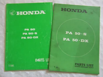 Honda PA50 S DX Spare Parts List Ersatzteilliste in englisch 1978 1981