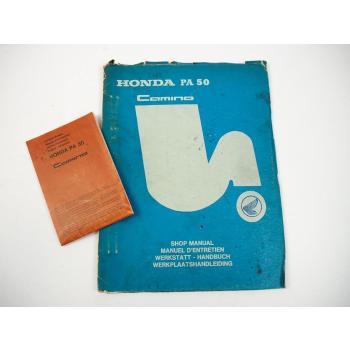 Honda PA50 Werkstatthandbuch Shop Manual + Betriebsanleitung Owners Manual 1978