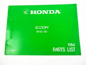 Honda SH50 SH80 E 1984 Scoopy Parts list Ersatzteilliste Teilekatalog