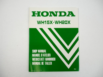 Honda WH15X WH20X Werkstatthandbuch Reparaturanleitung 1985