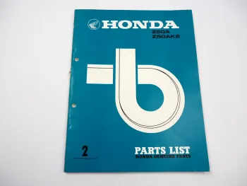 Honda Z50A Z50AK2 Monkey Motorrad Spare Parts list Ersatzteilliste 1977