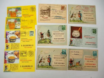 Honighaus Bienenfleiss Hans Kogel Hamburg Niendorf Postkarten 1953-70 Imker
