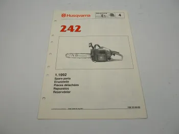 Husqvarna 242 Kettensäge Motorsäge Ersatzteilliste Parts List 1992