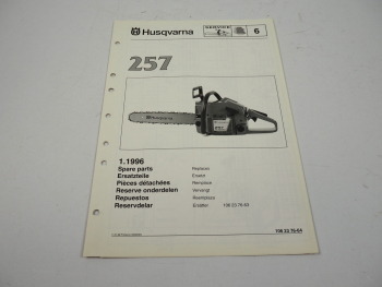 Husqvarna 257 Kettensäge Motorsäge Ersatzteilliste Parts List 1996