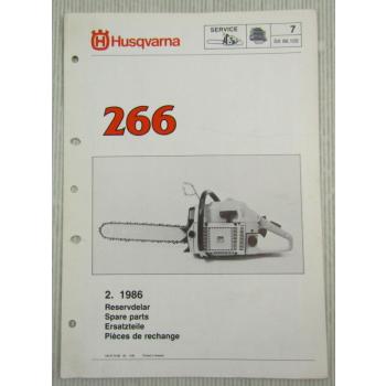 Husqvarna 266 Kettensäge Motorsäge Ersatzteilliste Bild-Katalog Parts List 2/86