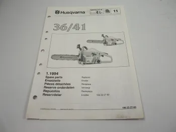 Husqvarna 36/41 Kettensäge Motorsäge Ersatzteilliste Parts List 1994