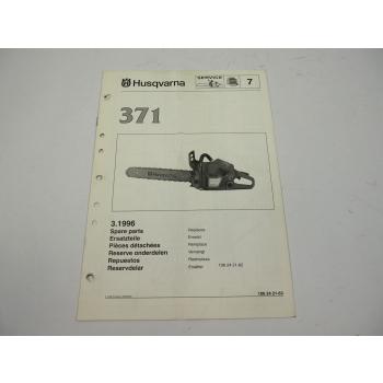 Husqvarna 371 Kettensäge Motorsäge Ersatzteilliste Parts List 1996
