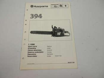 Husqvarna 394 Kettensäge Motorsäge Ersatzteilliste Parts List 1996