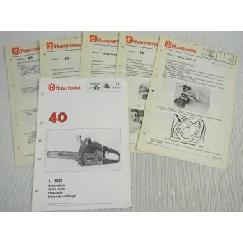 Husqvarna 40 Kettensäge Motorsäge Ersatzteilbild-Katalog Parts List 1/1985