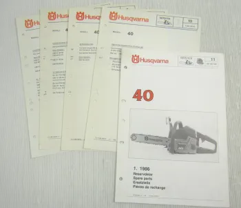 Husqvarna 40 Kettensäge Motorsäge Ersatzteilbild-Katalog Parts List 1/1986