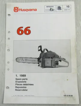 Husqvarna 66 Kettensäge Motorsäge Ersatzteilbild-Katalog Parts List 1/1989