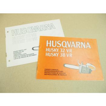 Husqvarna Husky 32 38 VR Bedienung Betriebsanleitung und ERsatzteilliste 1977/78
