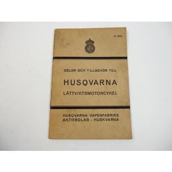 Husqvarna Lättviktsmotorcykel Motorfahrrad Delar Tillbehör Ersatzteilliste 1939