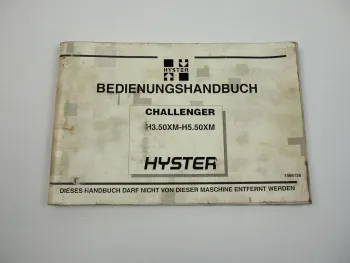Hyster H3.50XM H5.50XM Challenger Stapler Bedienungsanleitung Wartung 1999