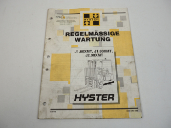 Hyster J 1.60 1.80 2.00 XMT Gabelstapler Wartungshandbuch 1995