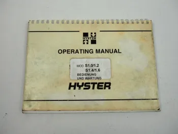 Hyster S 1.0 1.2 1.4 1.6 Stapler Bedienungsanleitung Wartung 2000