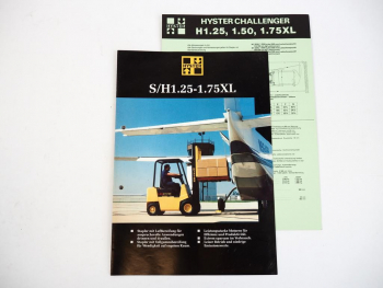 Hyster S/H 1.25 1.50 1.75 XL Prospekt Gabelstapler Technische Daten 1991