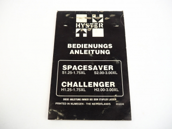 Hyster S H Spacesaver Challenger Stapler Bedienungsanleitung Wartung 1986