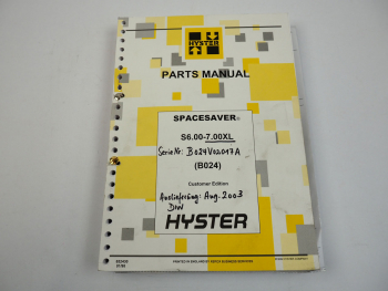 Hyster S6.00 - 7.00XL Spacesaver Stapler B024 Ersatzteilliste 1998