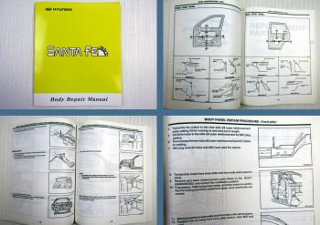 Hyundai Santa Fe Body Repair manual Werkstatthandbuch Karosserie 2000