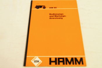 IBH Hamm HW90 Walze Betriebsanleitung Bedienung und Wartung 3/1980
