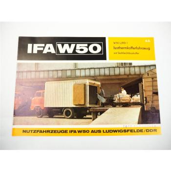 IFA W50 L IKB LKW Isotherm Kofferfahrzeug Prospekt Ludwigsfelde DDR 1973