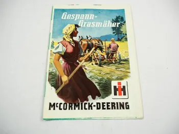 IH Mc Cormick Deering Gespann Grasmäher 8-A 8-B 8-C Prospekt 1930er Jahre