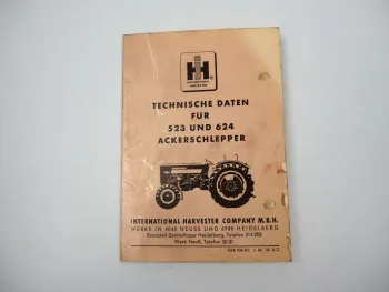 IHC 523 624 Ackerschlepper Technische Daten McCormick 1966