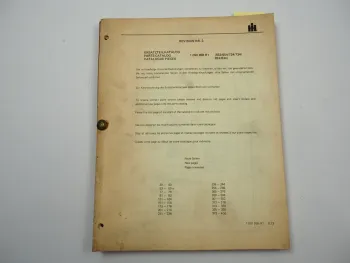 IHC 553 654 724 734 824 834 Traktor Ersatzteilliste Ergänzung Nr. 3 4 5 von 1973/74