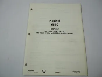 IHC 955 956 1055 1056 + XL Reparaturanleitung Getriebe Werkstatthandbuch 1987