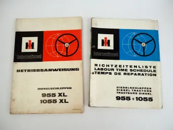 IHC 955XL 1055XL Schlepper Betriebsanleitung 1981 + Richtzeitenliste 1978
