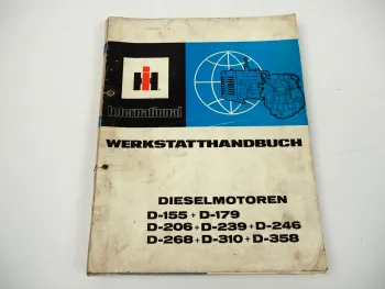 IHC D-155 bis D-358 Traktormotor Werkstatthandbuch Reparaturanleitung 1975