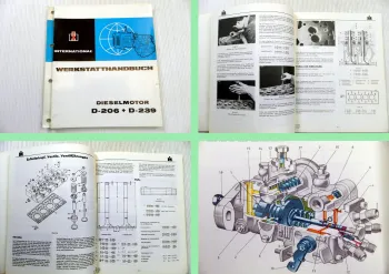 IHC D-206 D-239 4 Zylinder Dieselmotor Werkstatthandbuch 1966 IHC 523 IHC 624