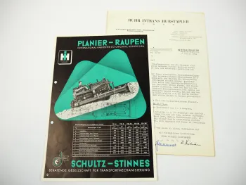 IHC TD 6 9 14 18 24 Planierraupe Prospekt Schultz Stinnes Mülheim 1954