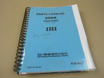 IHI 80NX Hydraulic Excavator Parts Catalog Ersatzteilliste 2000 in engl./japan.