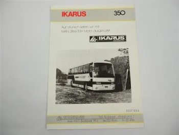 Ikarus 350 Omnibus Reisebus Prospekt Brochure 1970/80er Jahre Ungarn
