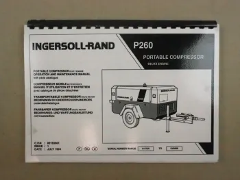 Ingersoll Rand P260 Kompressor Bedienungsanleitung Ersatzteilliste 1994