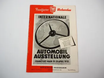 Internationale Automobil Ausstellung IAA Frankfurt 1951 Programmheft Wochenschau