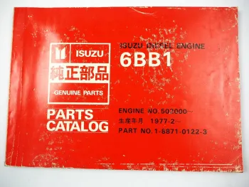 ISUZU 6BB1 Diesel Engine for Toyo Fork Lift Trucks Parts Ersatzteilliste 1984