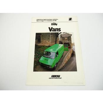 Iveco Fiat Daily 30.8 32.8 35.8 40.8 Van Prospekt Brochure 1970er Jahre in engl.