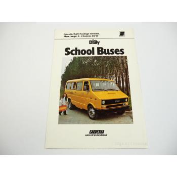 Iveco Fiat Daily 30.8 35.8 School Bus Prospekt Brochure 1970er Jahre in englisch