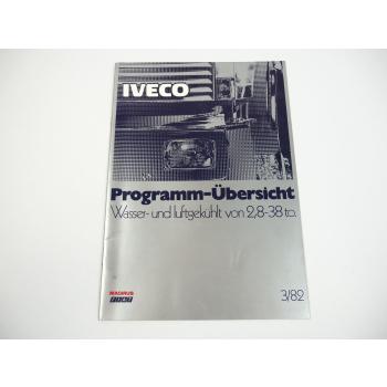 Iveco Magirus Fiat Programmübersicht 2,8 bis 38 t LKW 1982 Prospekt