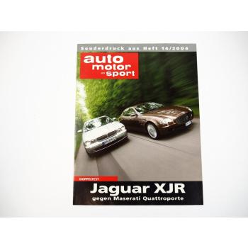 Jaguar XJR Maserati Quattroporte V8 Doppeltest Sonderdruck AutoMotorSport 2004