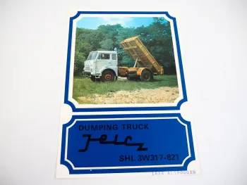 Jelcz SHL 3W 317 821 Dumping Truck Dreiseiten Kipper Prospekt Brochure 1977