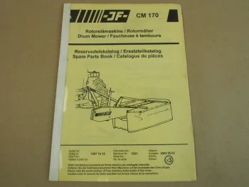 JF CM 170 Rotormäher Ersatzteilkatalog Spare Parts Book ab 1997