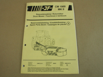 JF CM 1900 MK II Rotormäher Ersatzteilkatalog Spare Parts Book ab 1995